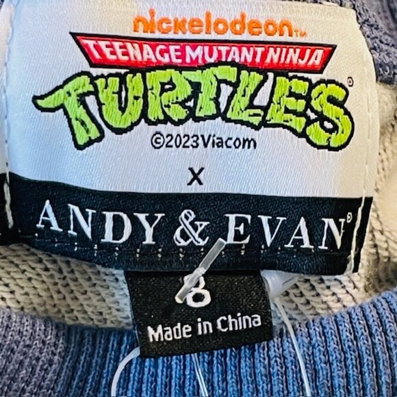 TMNT x Andy & Evan® Teenage Mutant Ninja Turtles Blue Unisex Sweat Set NWT 8 - Picture 7 of 11